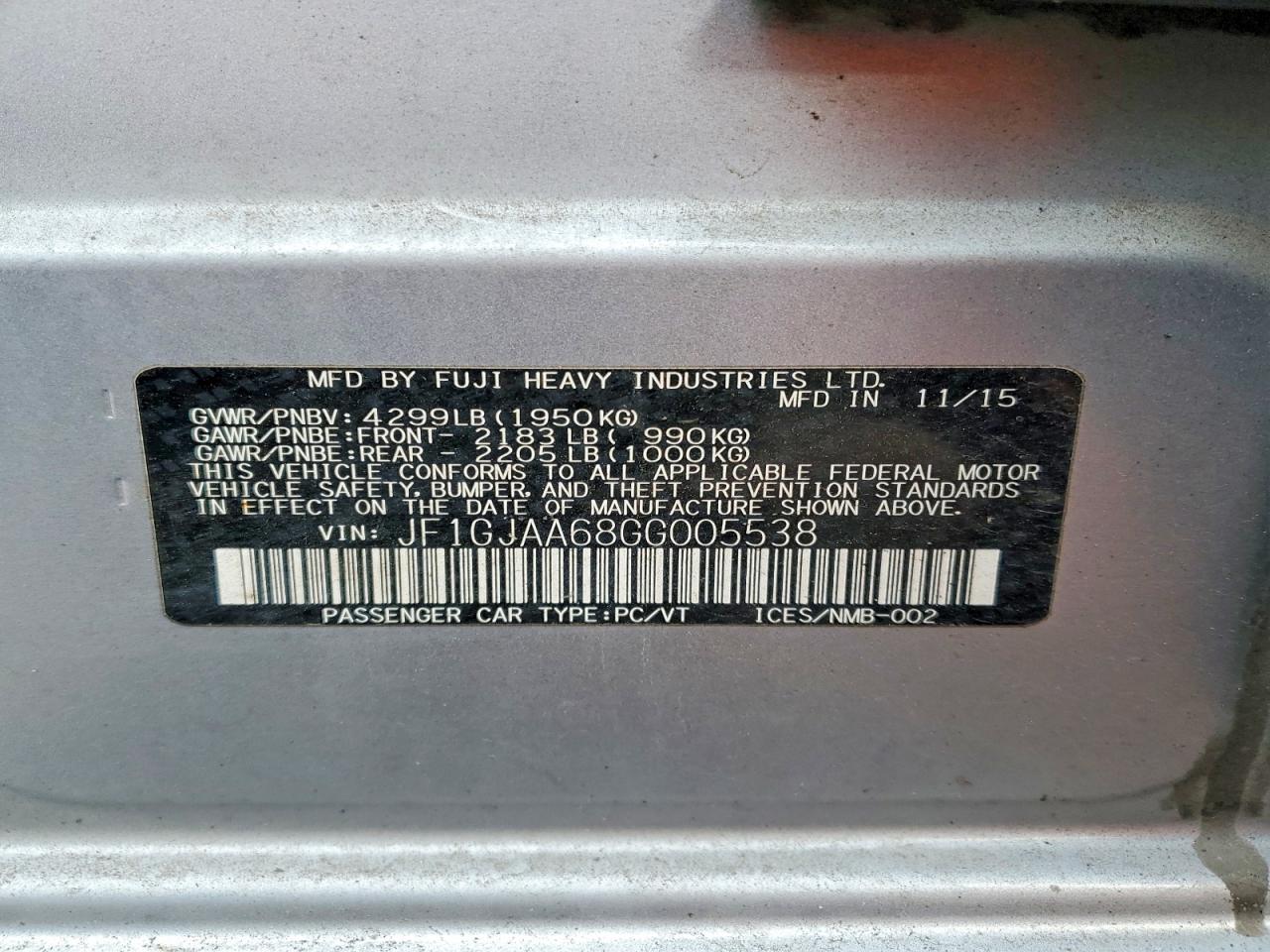 2016 SUBARU IMPREZA photo 12