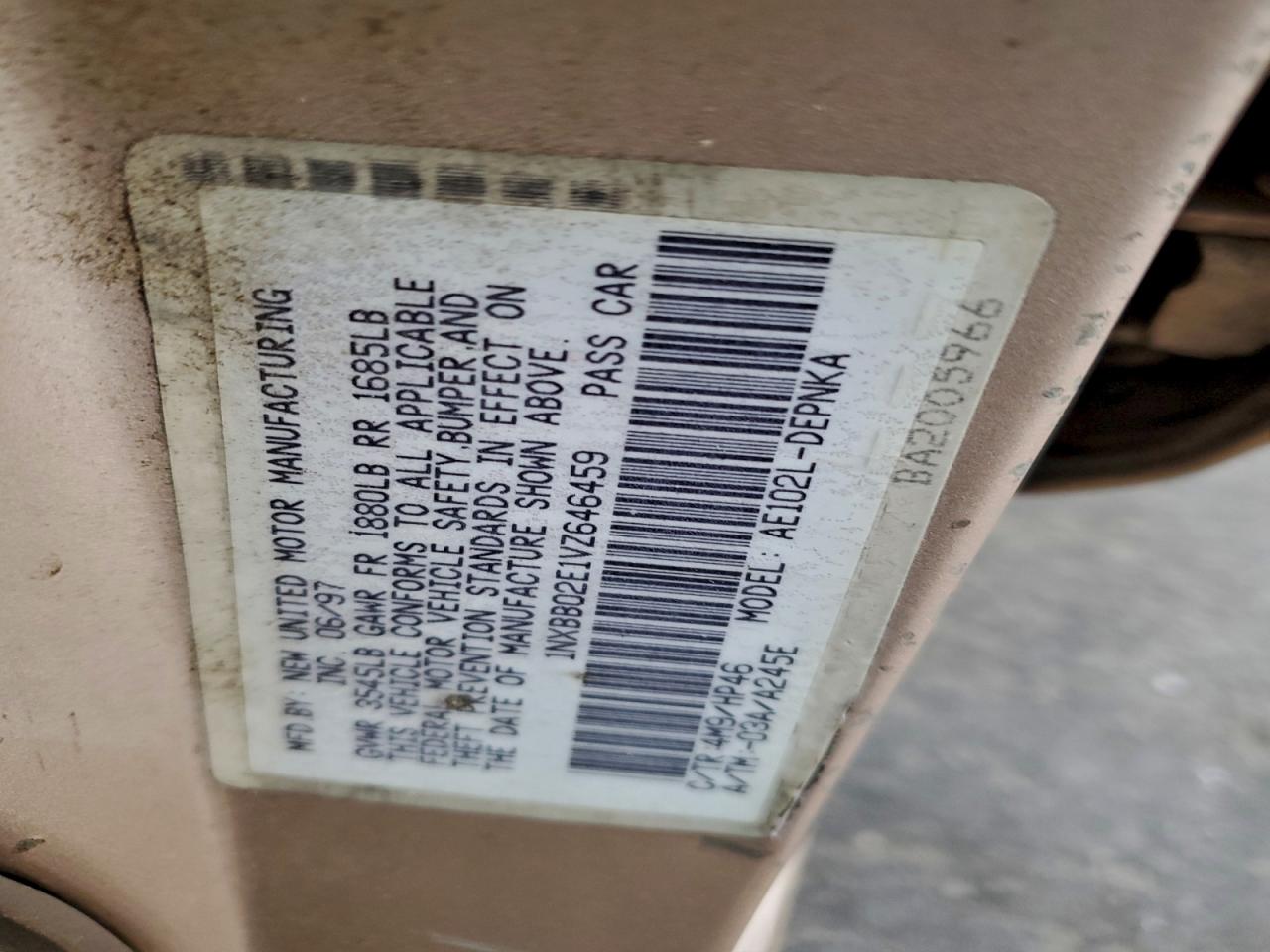 1997 TOYOTA COROLLA DX photo 12