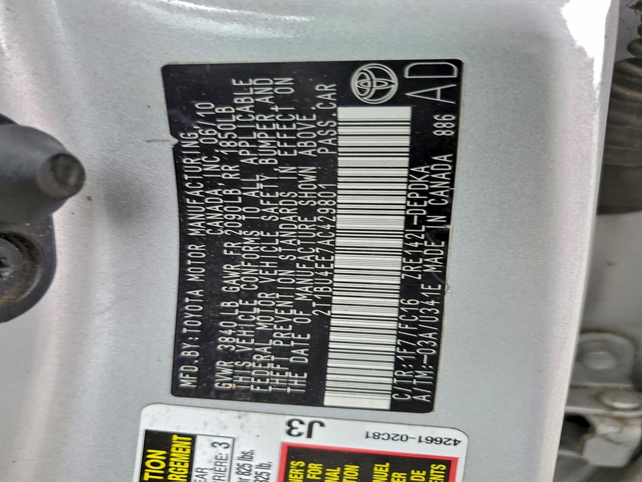 2010 TOYOTA COROLLA BASE photo 23