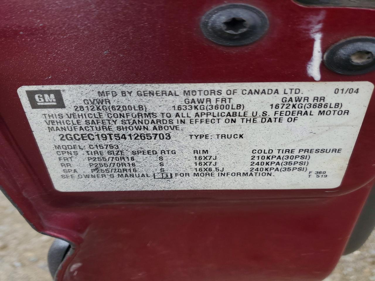 2004 CHEVROLET SILVERADO C1500 photo 12