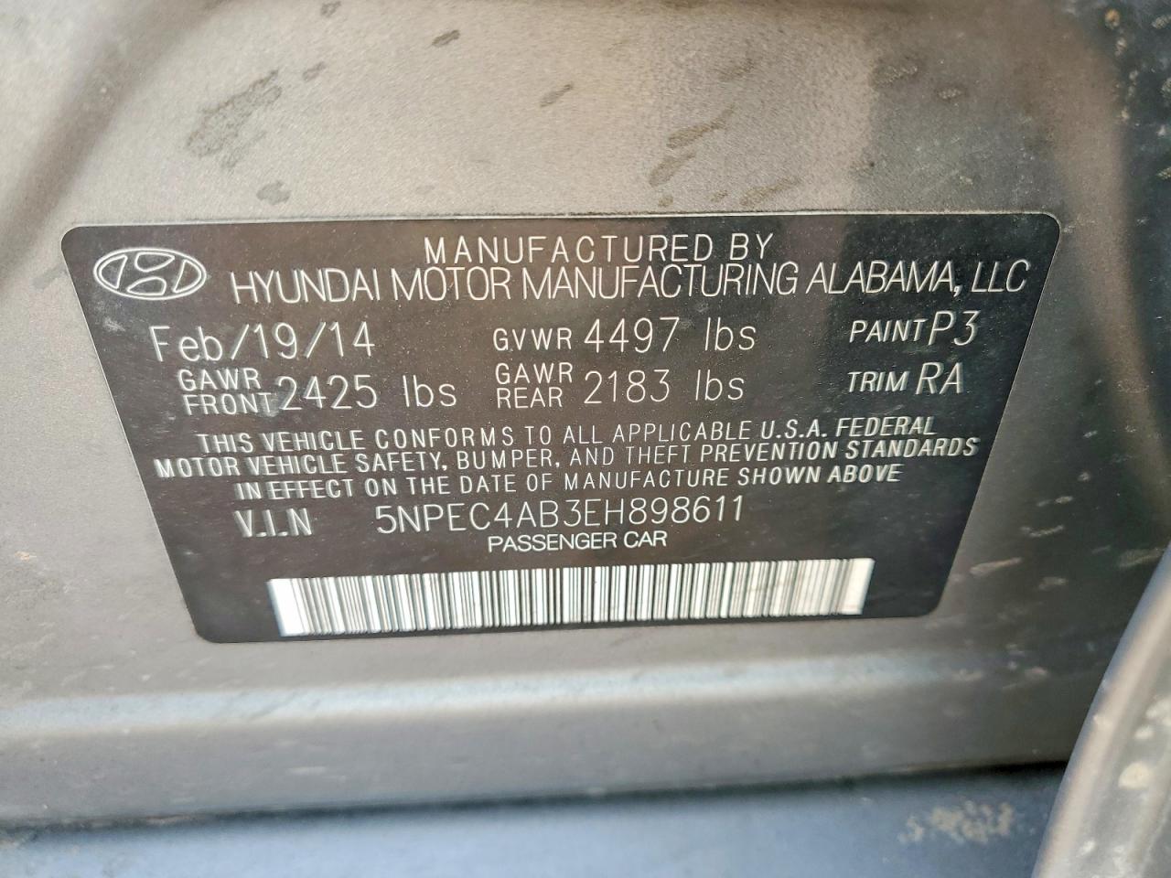 2014 HYUNDAI SONATA photo 12