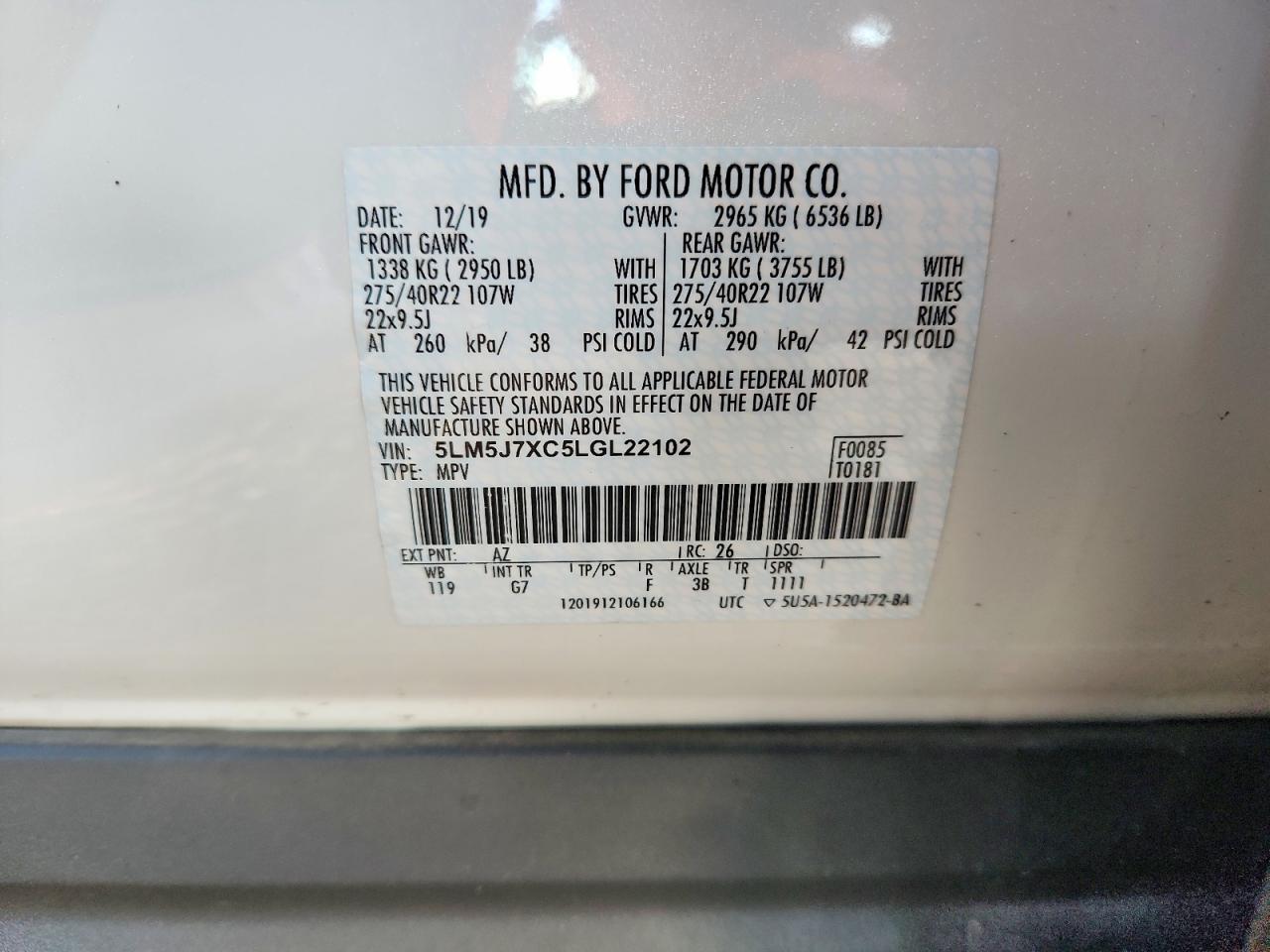 2020 LINCOLN AVIATOR RESERVE photo 14