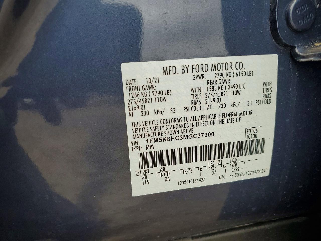 2021 FORD EXPLORER PLATINUM photo 12