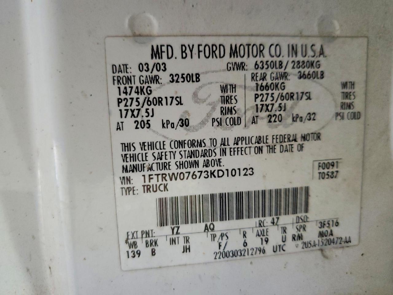 2003 FORD F150 SUPERCREW photo 12