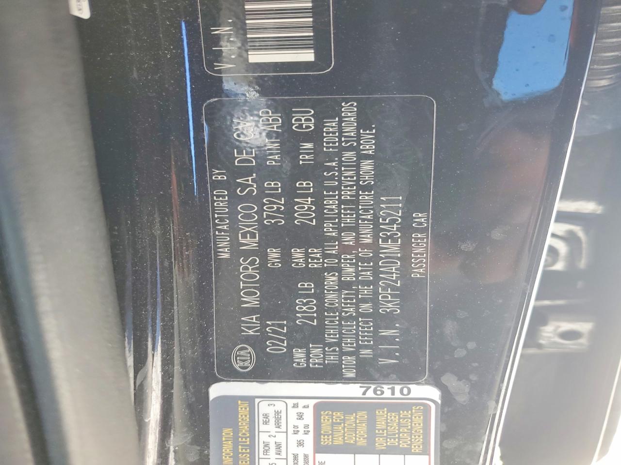 2021 KIA FORTE FE photo 12