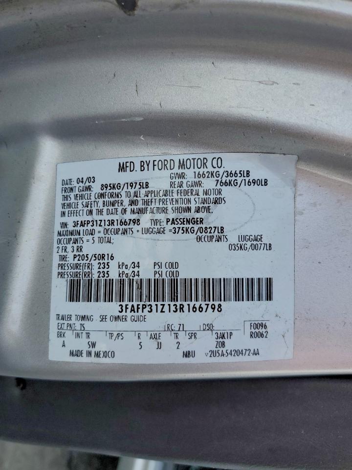 2003 FORD FOCUS ZX3 photo 12