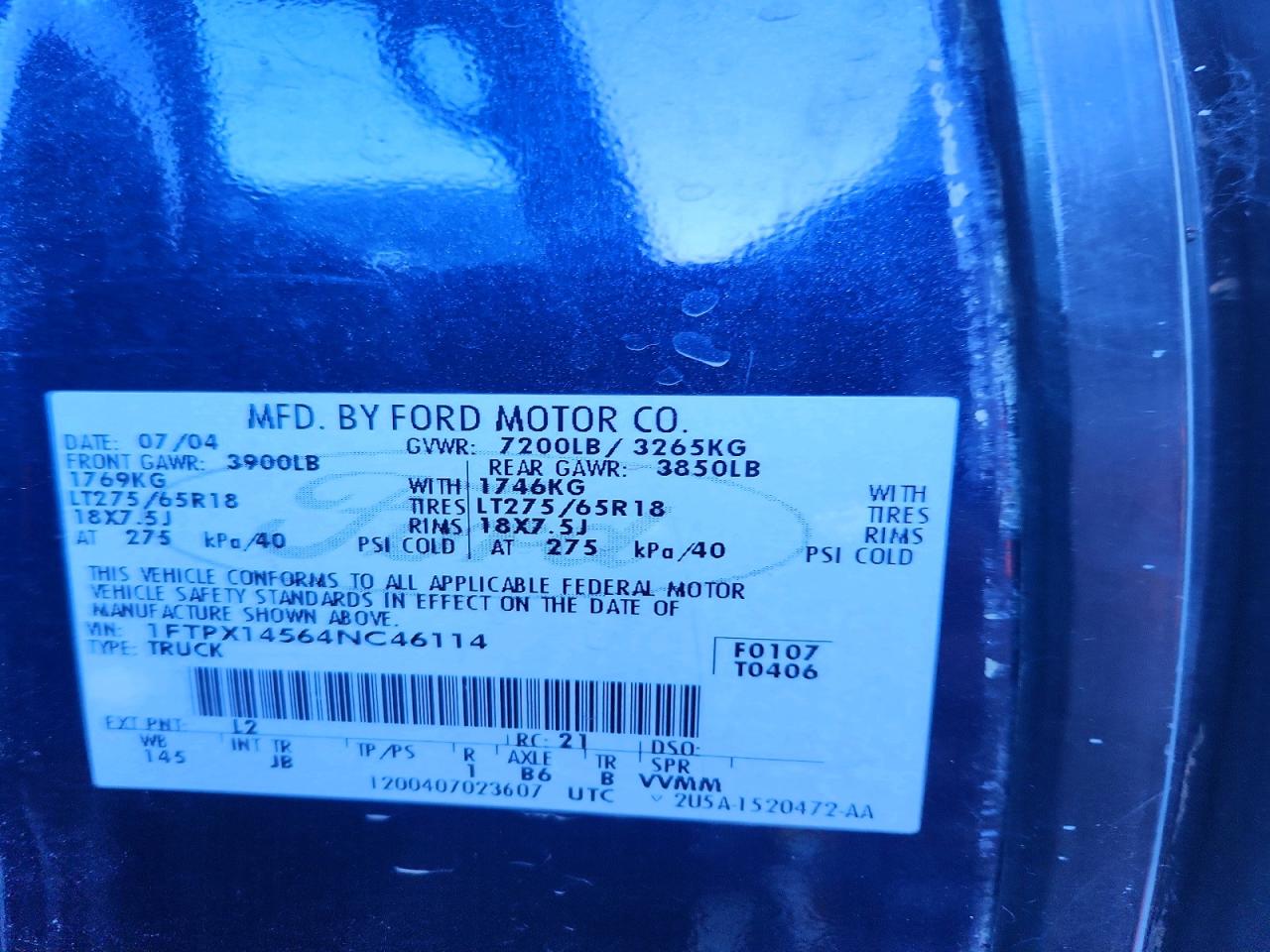 2004 FORD F150 photo 12