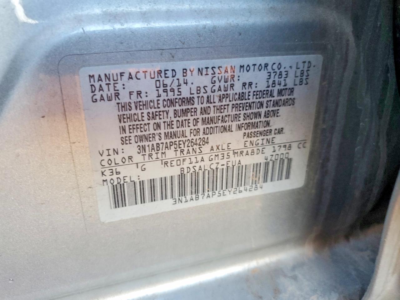 2014 NISSAN SENTRA S photo 12