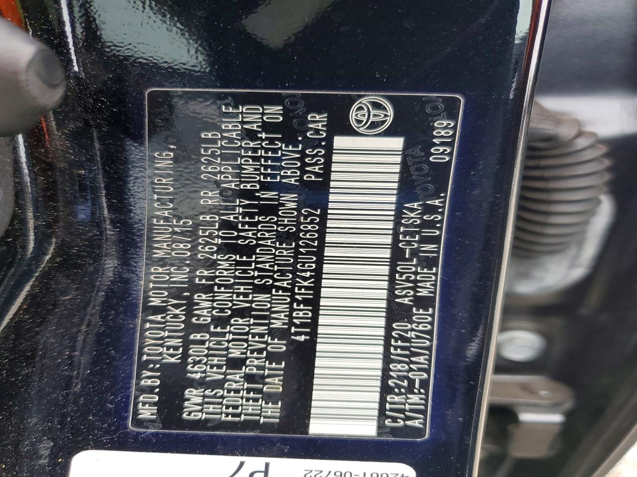 2016 TOYOTA CAMRY LE photo 23