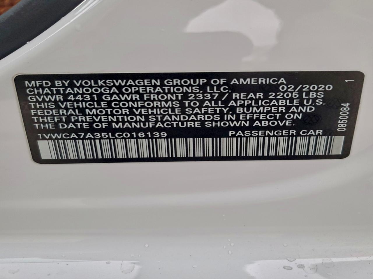 2020 VOLKSWAGEN PASSAT SEL photo 12