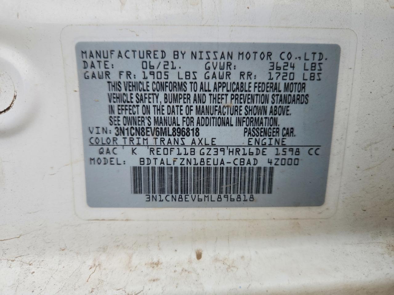 2021 NISSAN VERSA SV photo 23
