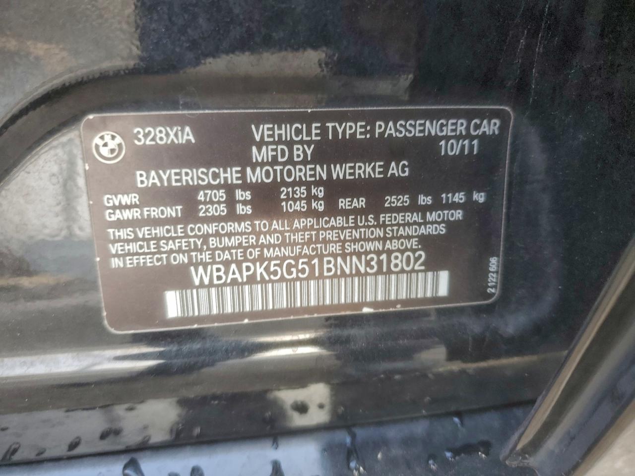 2011 BMW 328 XI SULEV photo 12