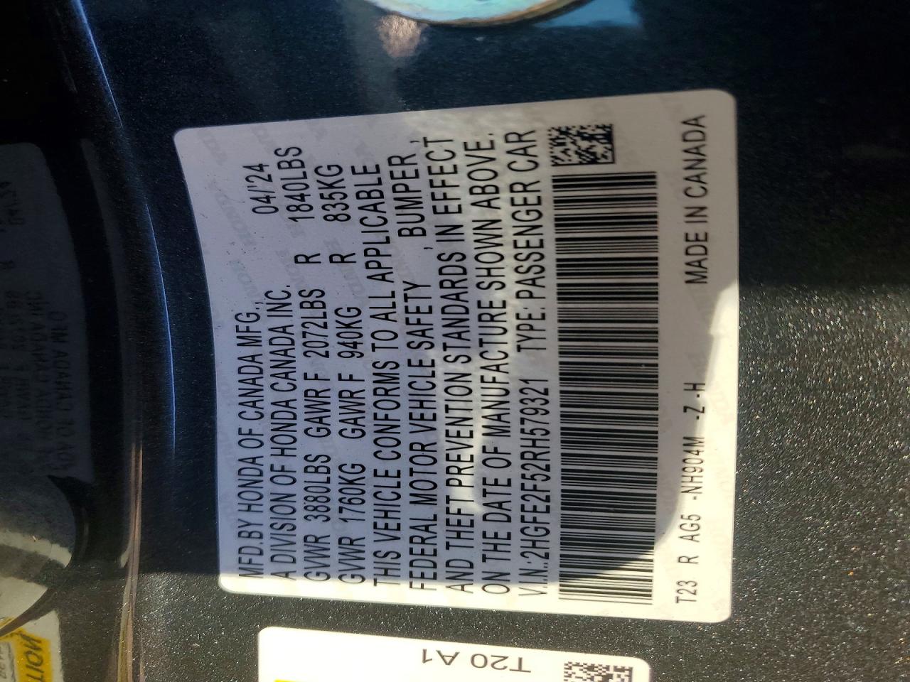 2024 HONDA CIVIC SPORT photo 13