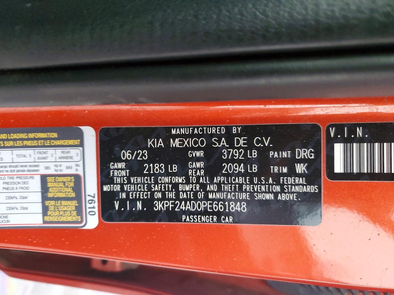 2023 KIA FORTE LX photo 12
