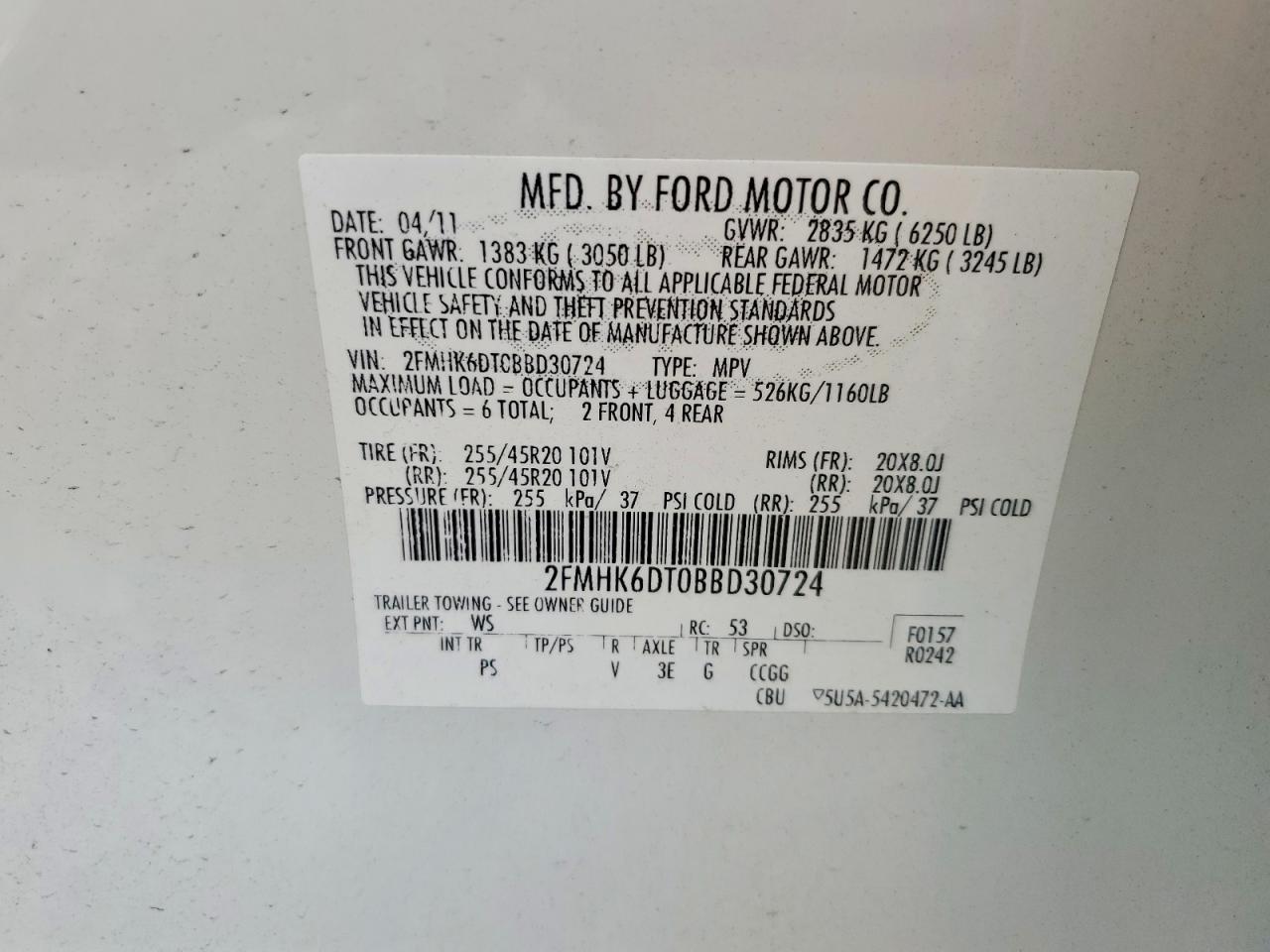 2011 FORD FLEX LIMITED photo 13