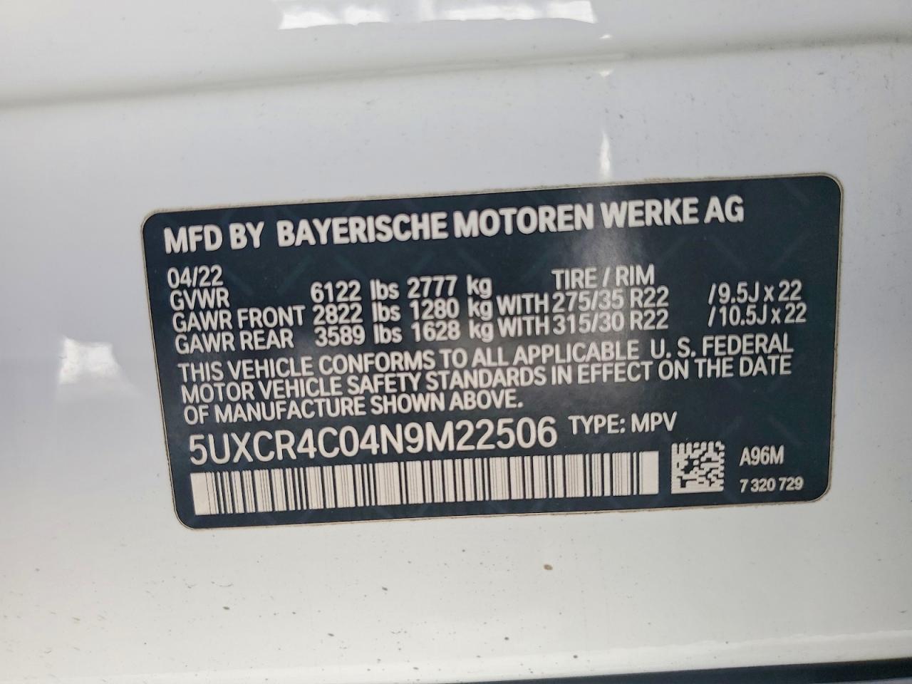 2022 BMW X5 SDRIVE 40I photo 14