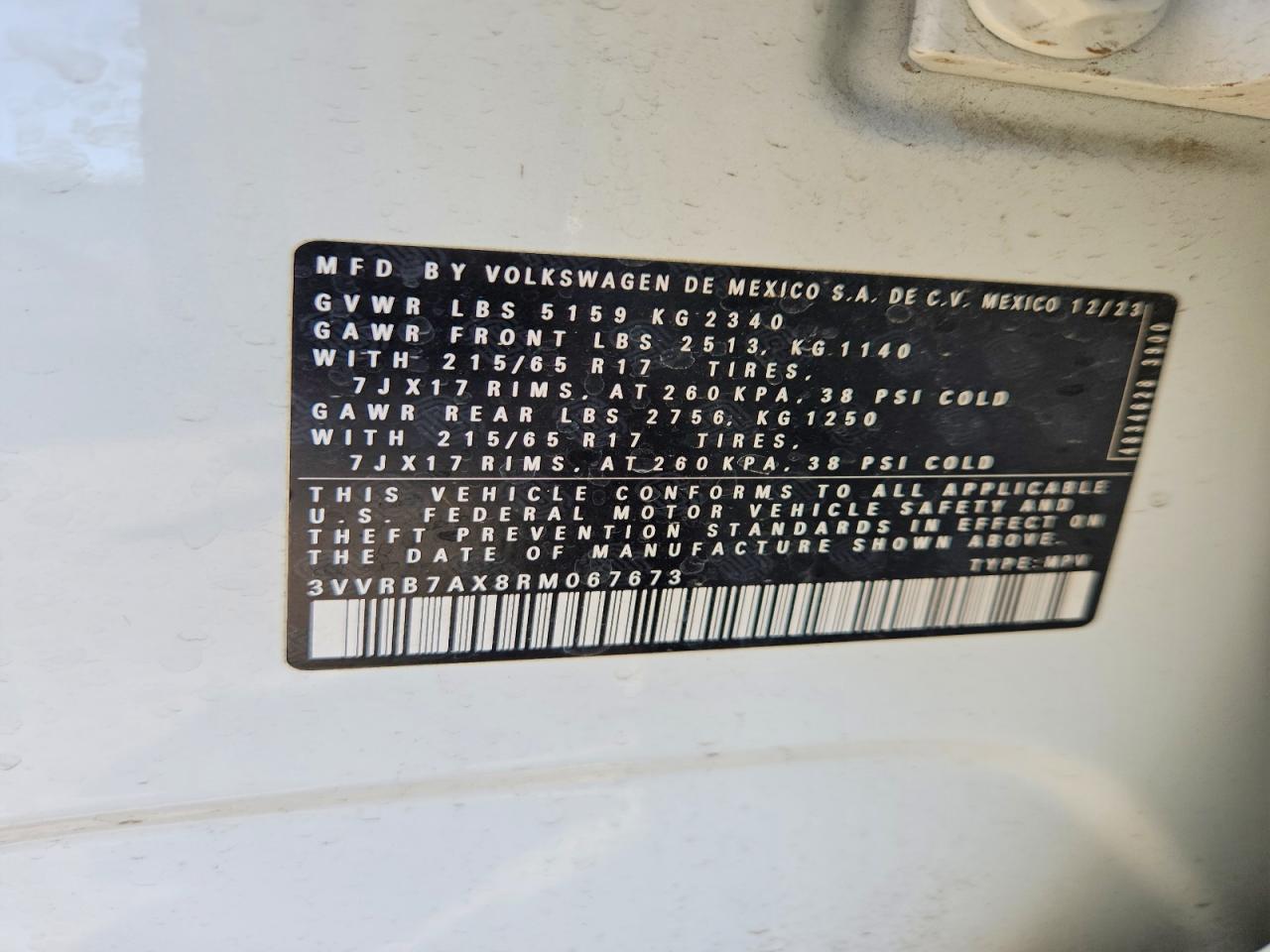 2024 VOLKSWAGEN TIGUAN S photo 13