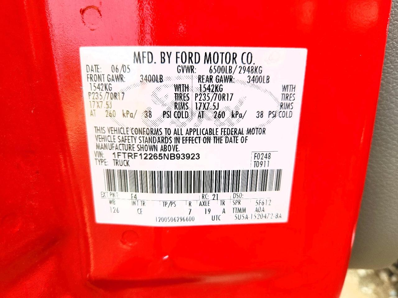 2005 FORD F150 photo 13