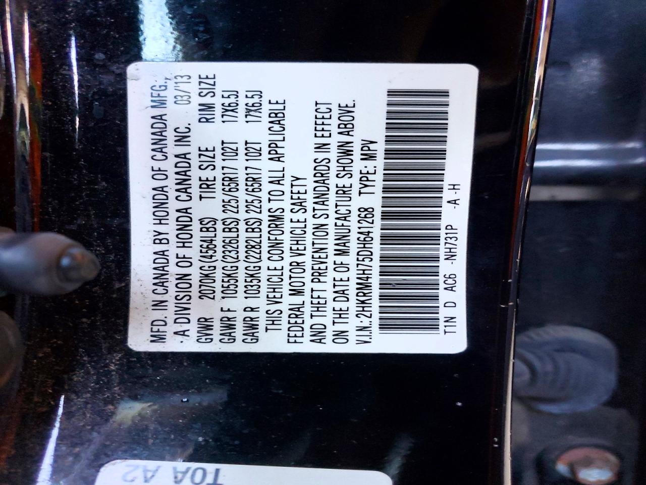2013 HONDA CR-V EXL photo 13