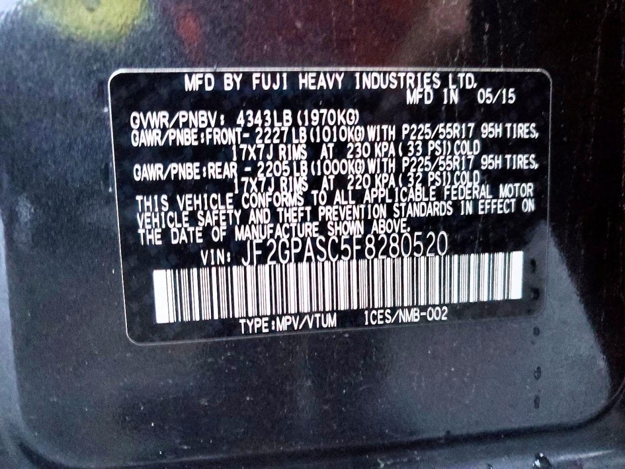 2015 SUBARU XV CROSSTREK SPORT LIMITED photo 13