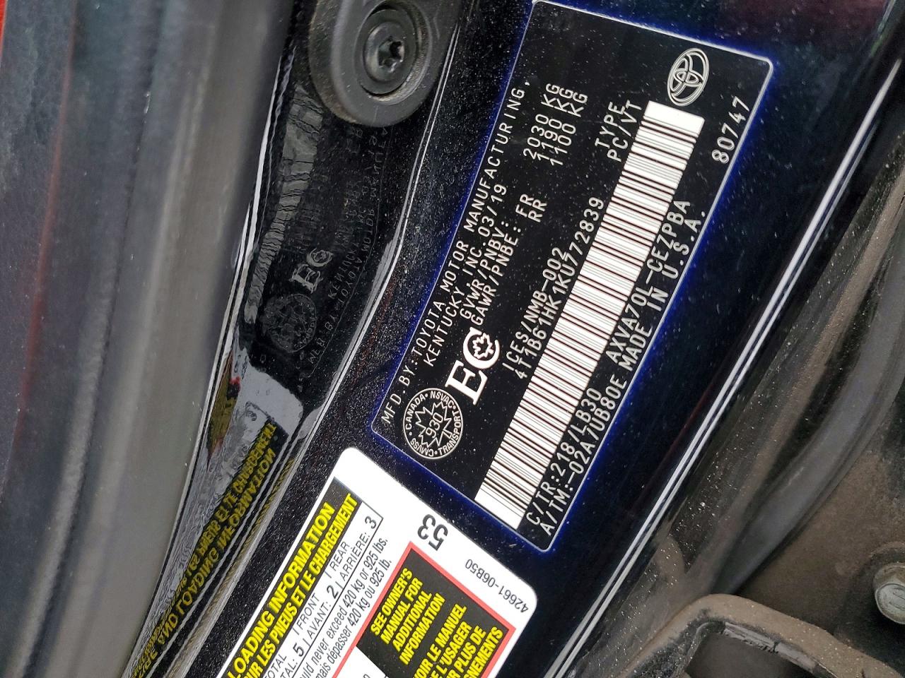 2019 TOYOTA CAMRY XSE photo 12
