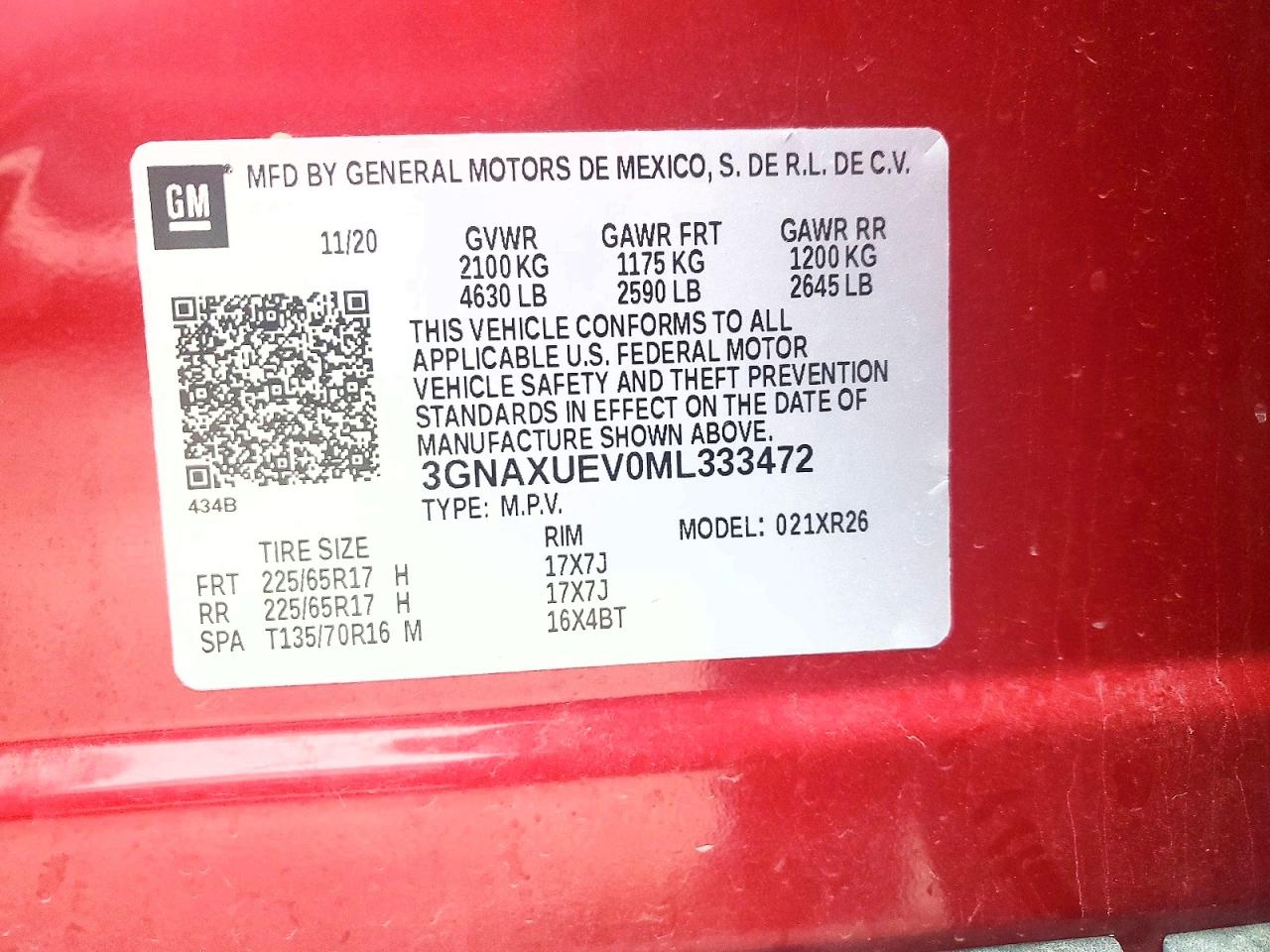 2021 CHEVROLET EQUINOX LT photo 12