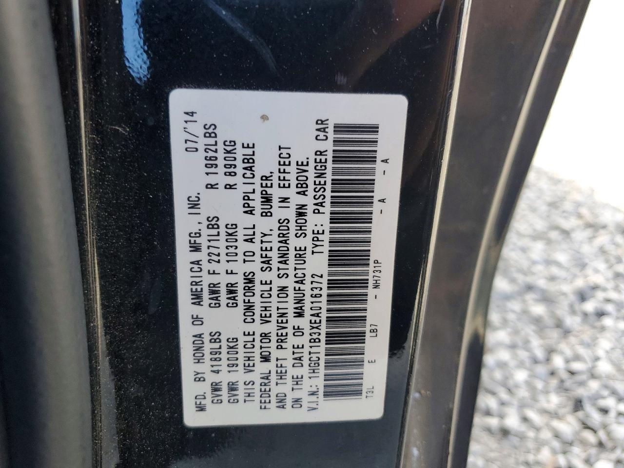 2014 HONDA ACCORD LX-S photo 12
