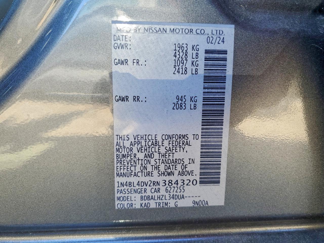 2024 NISSAN ALTIMA SV photo 12