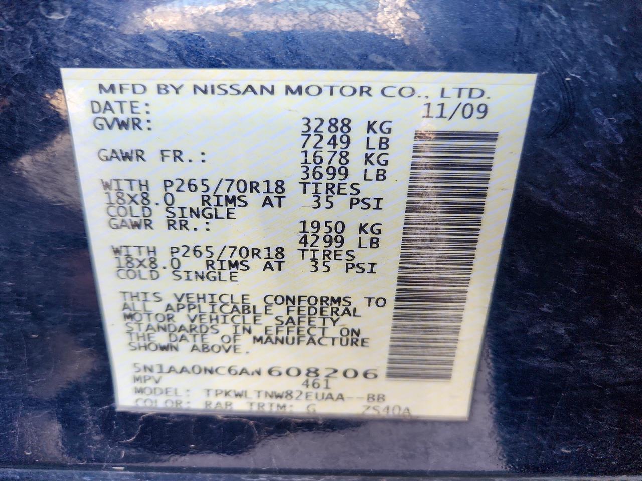 2010 NISSAN ARMADA SE photo 25