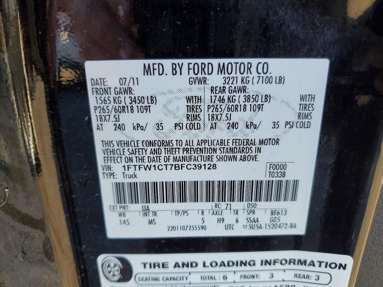2011 FORD F150 SUPERCREW photo 12