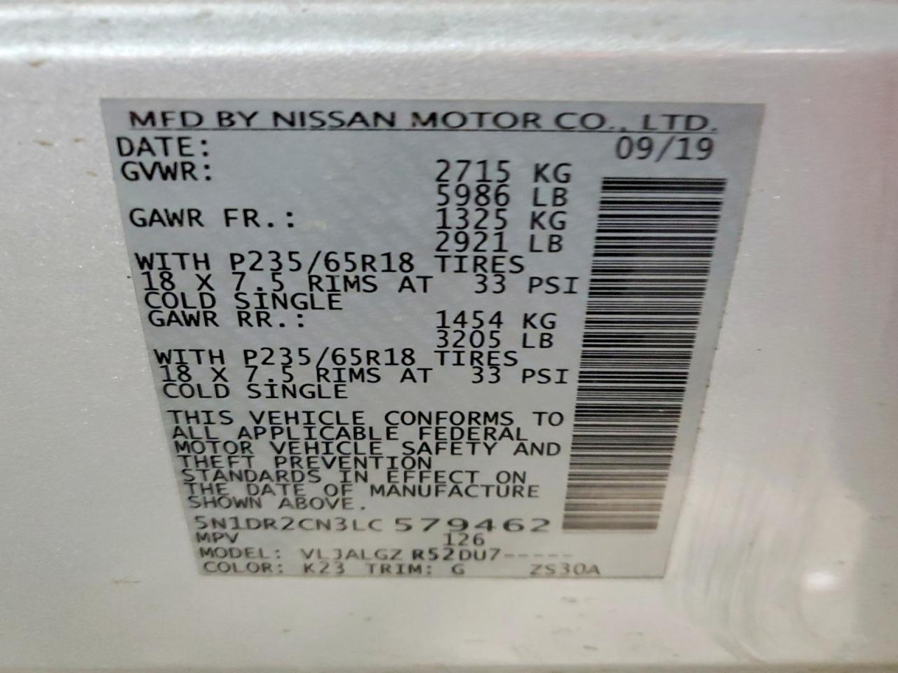 2020 NISSAN PATHFINDER SL photo 13