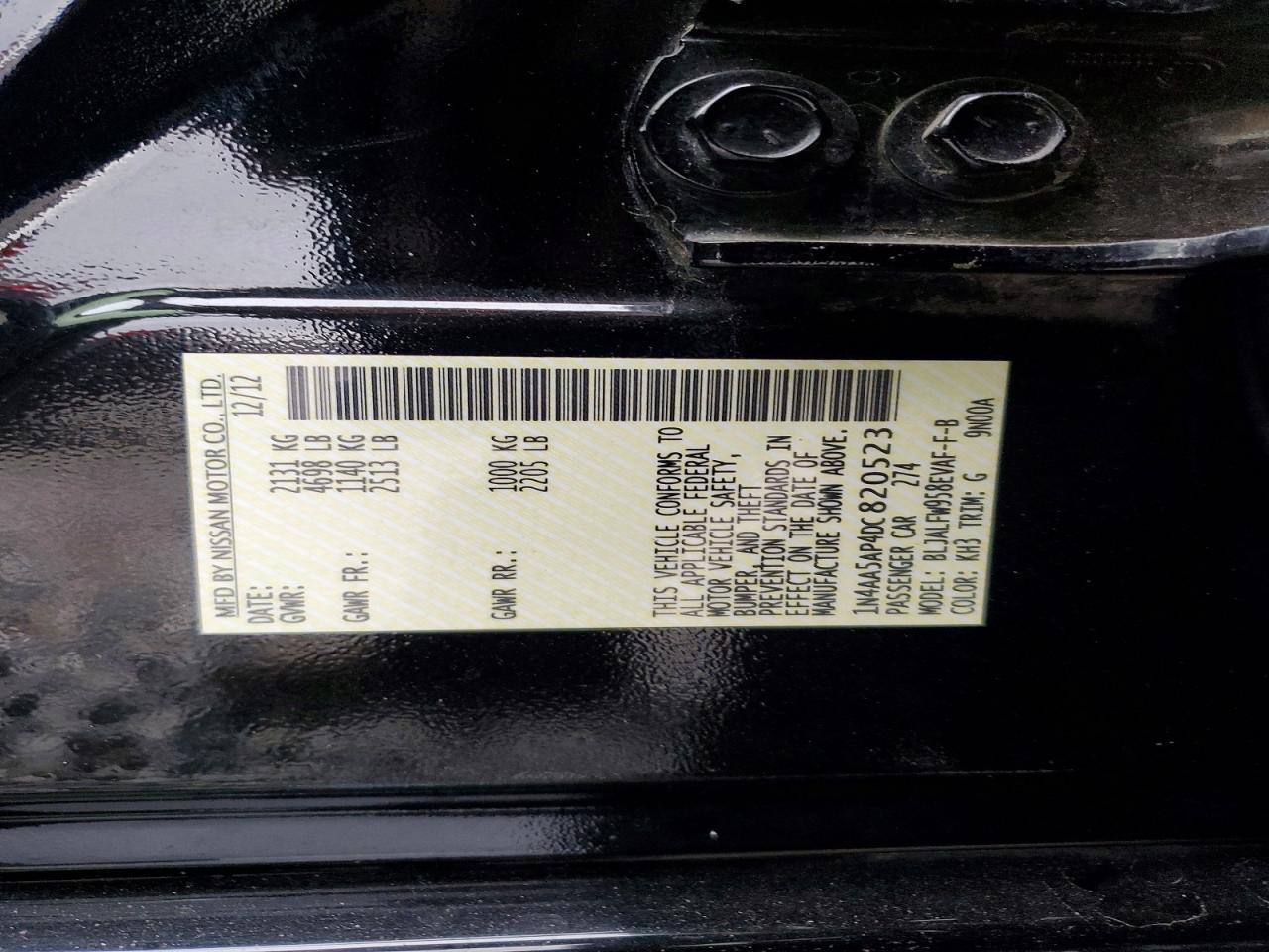 2013 NISSAN MAXIMA S photo 12