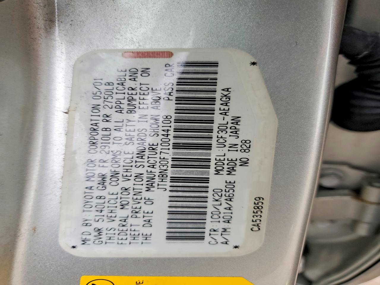 2001 LEXUS LS 430 photo 12