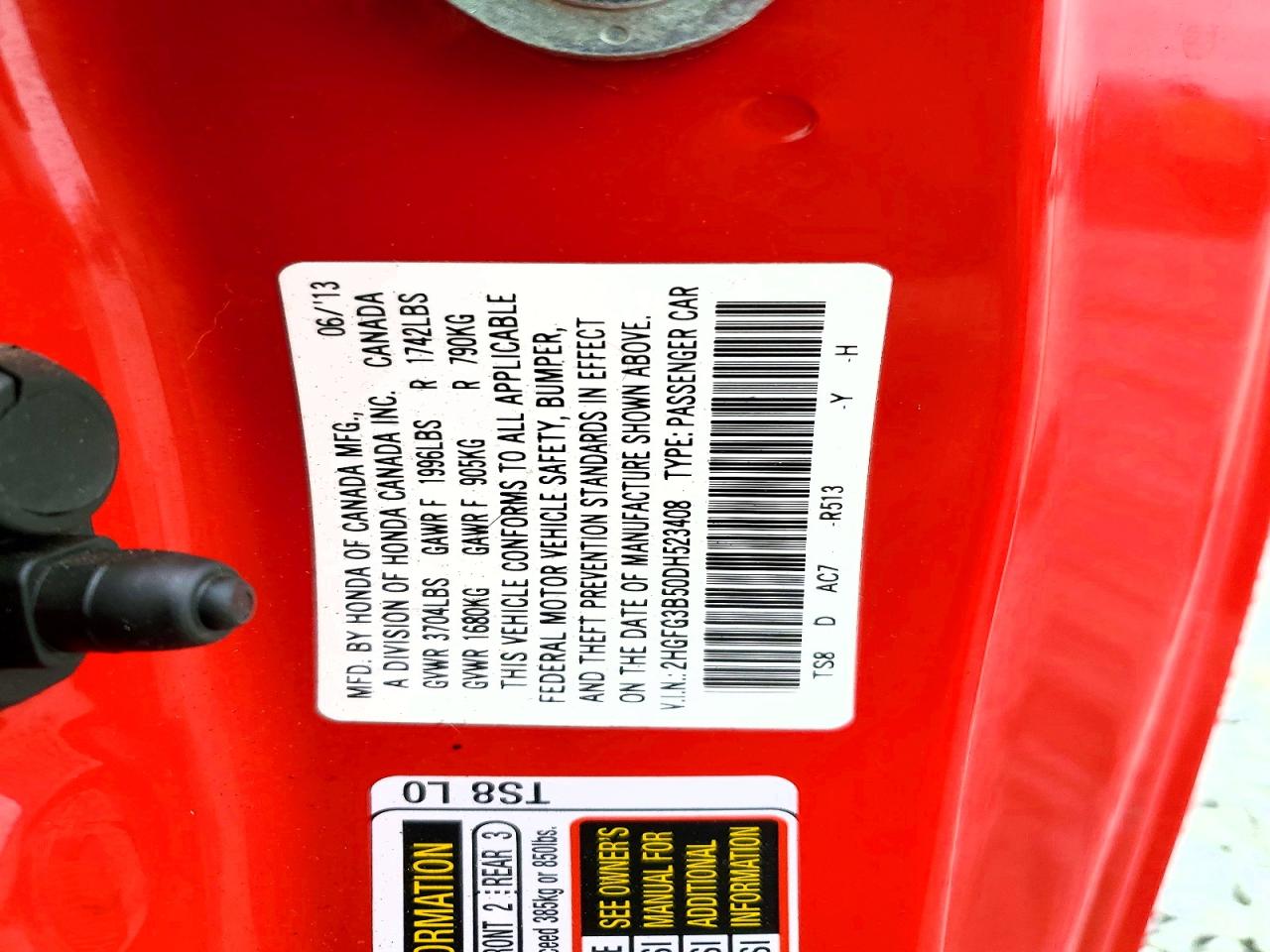 2013 HONDA CIVIC LX photo 28