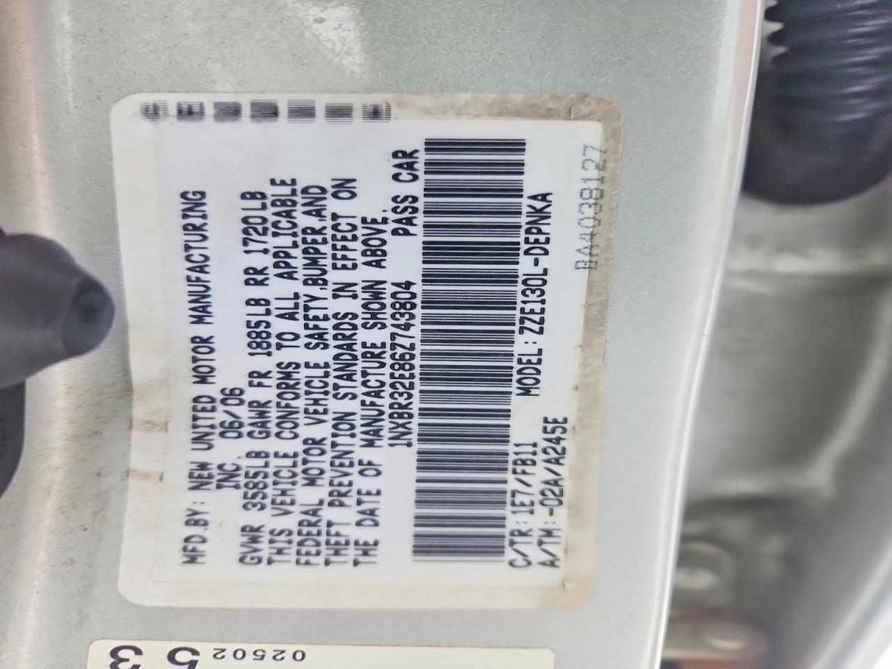 2006 TOYOTA COROLLA CE photo 12