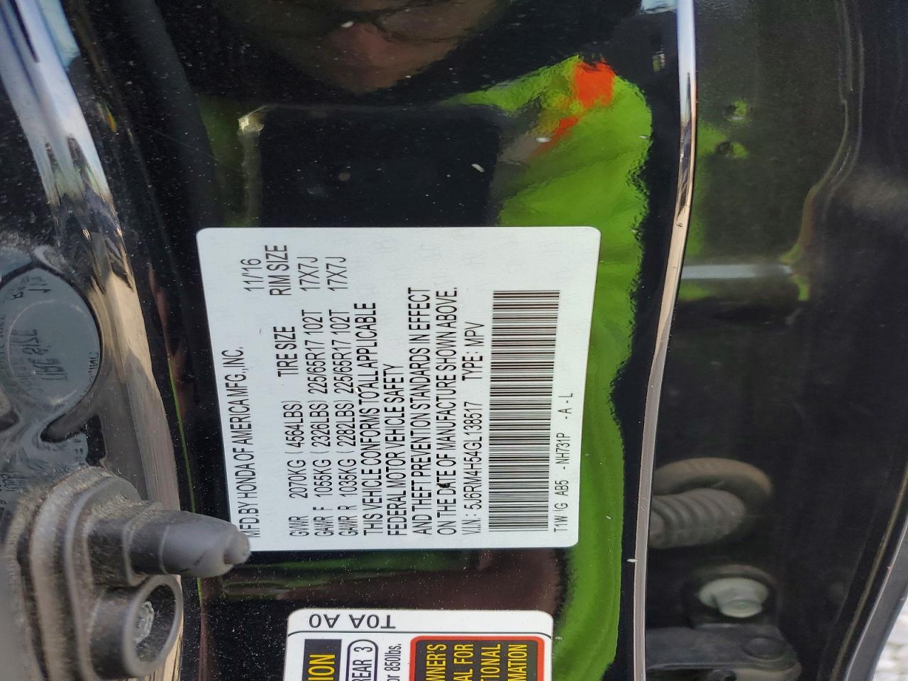 2016 HONDA CR-V EX photo 14