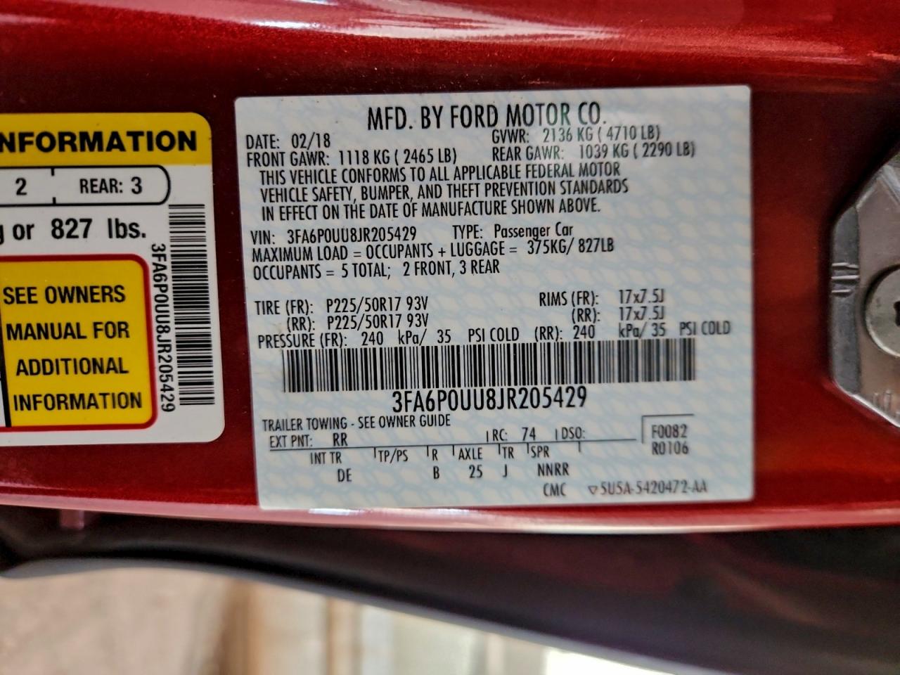 2018 FORD FUSION S HYBRID photo 12