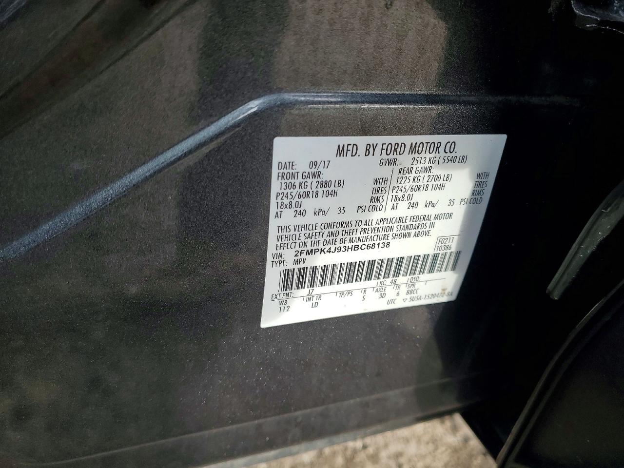 2017 FORD EDGE SEL photo 27