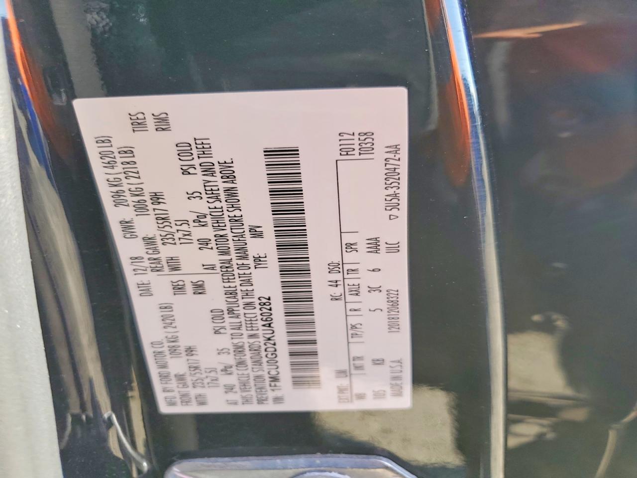 2019 FORD ESCAPE SE photo 13