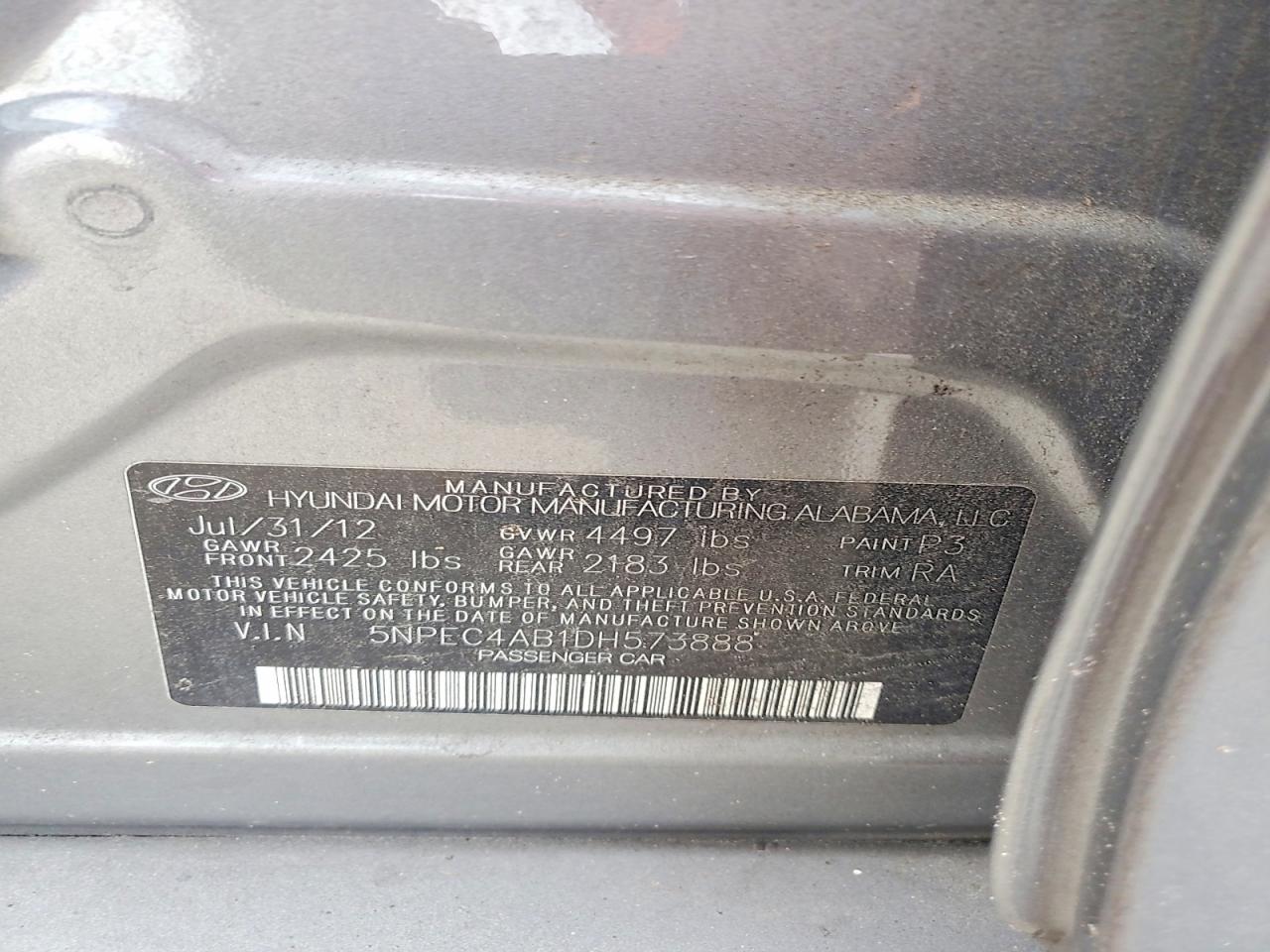 2013 HYUNDAI SONATA SE photo 12