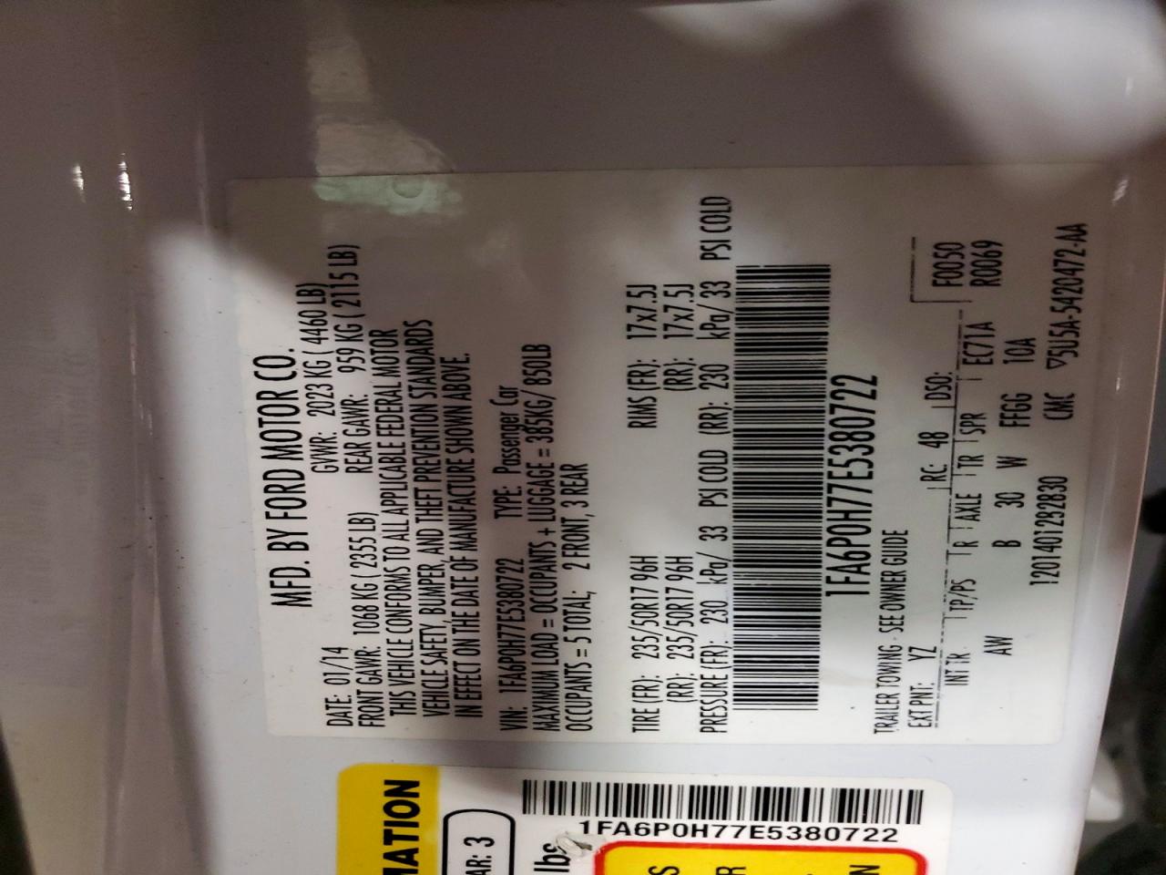 2014 FORD FUSION SE photo 25