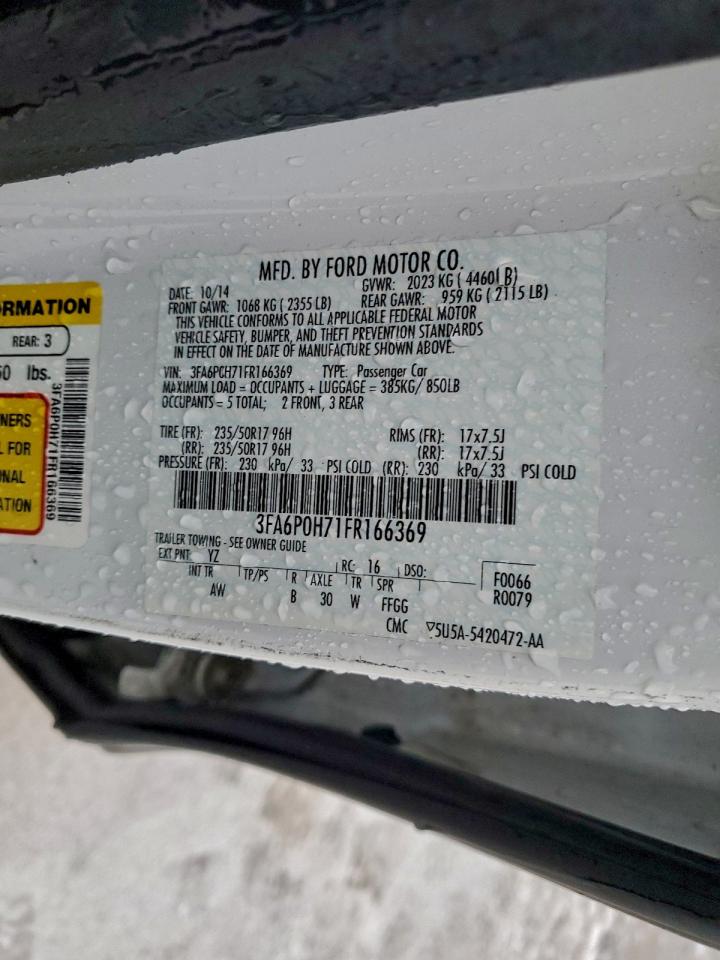 2015 FORD FUSION SE photo 13