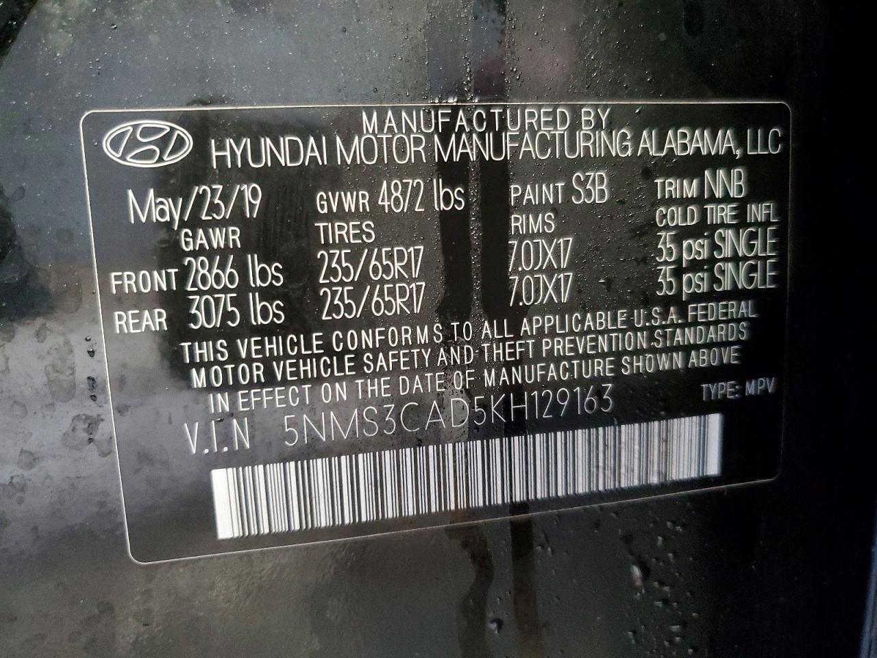 2019 HYUNDAI SANTA FE SEL photo 13