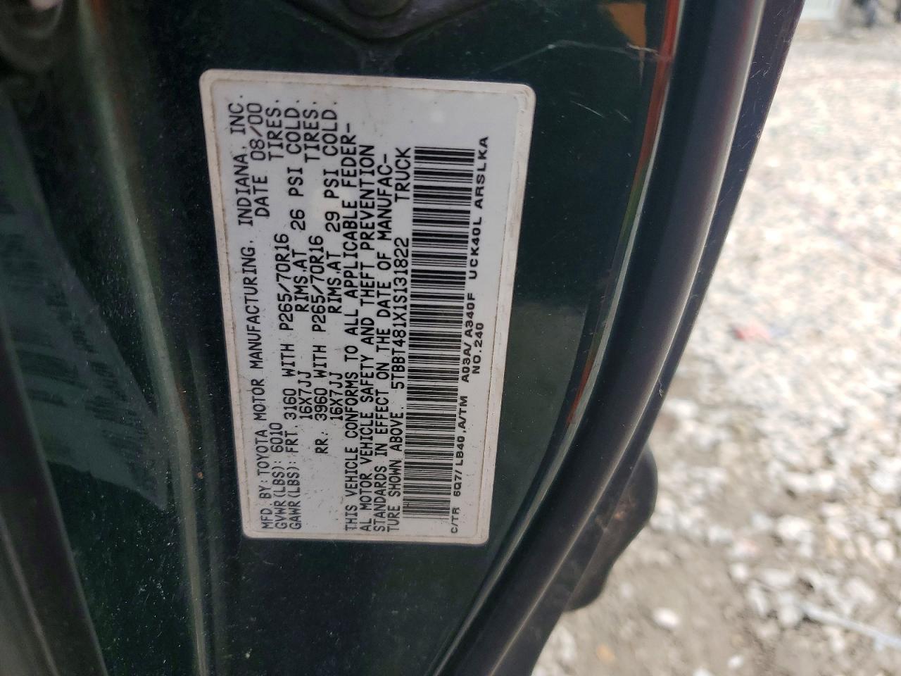2001 TOYOTA TUNDRA ACCESS CAB LIMITED photo 12