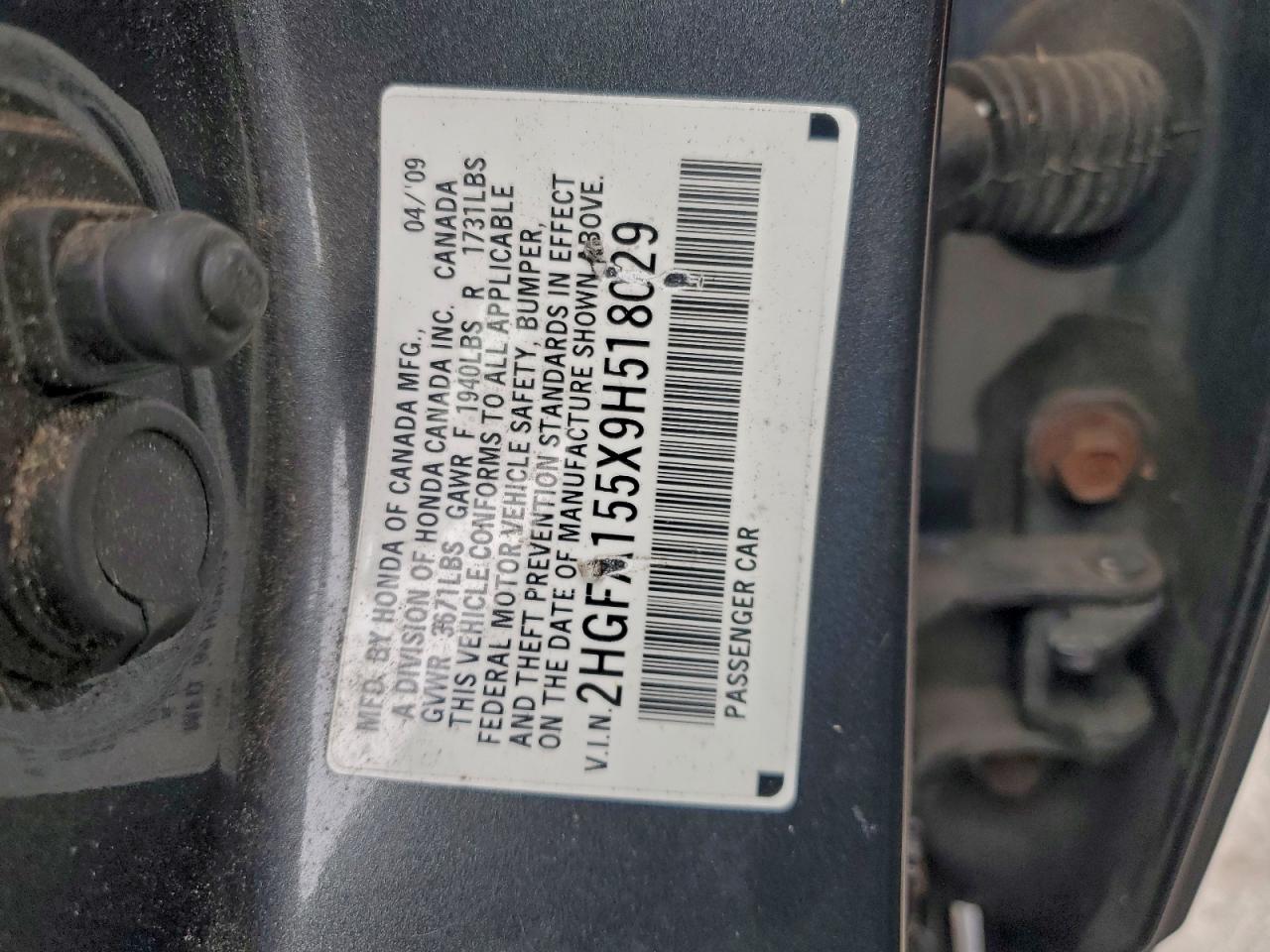 2009 HONDA CIVIC LX photo 12