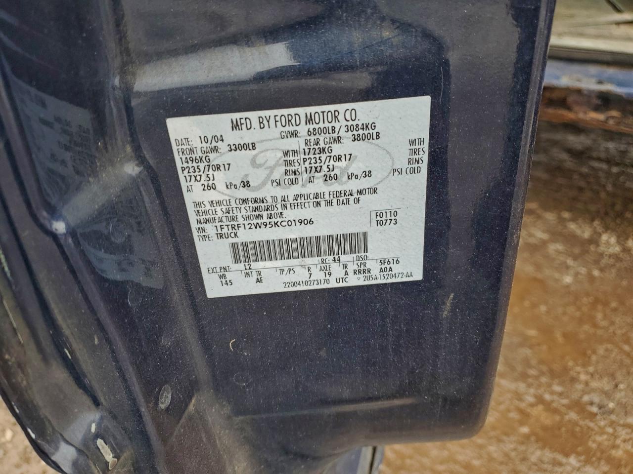 2005 FORD F150 photo 12