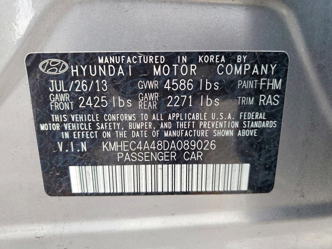 2013 HYUNDAI SONATA HYBRID photo 12