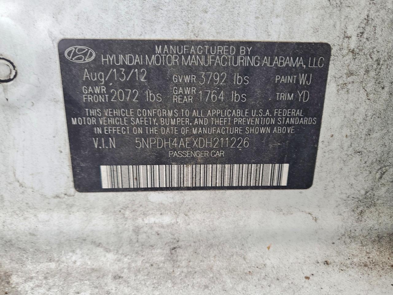 2013 HYUNDAI ELANTRA GLS photo 12