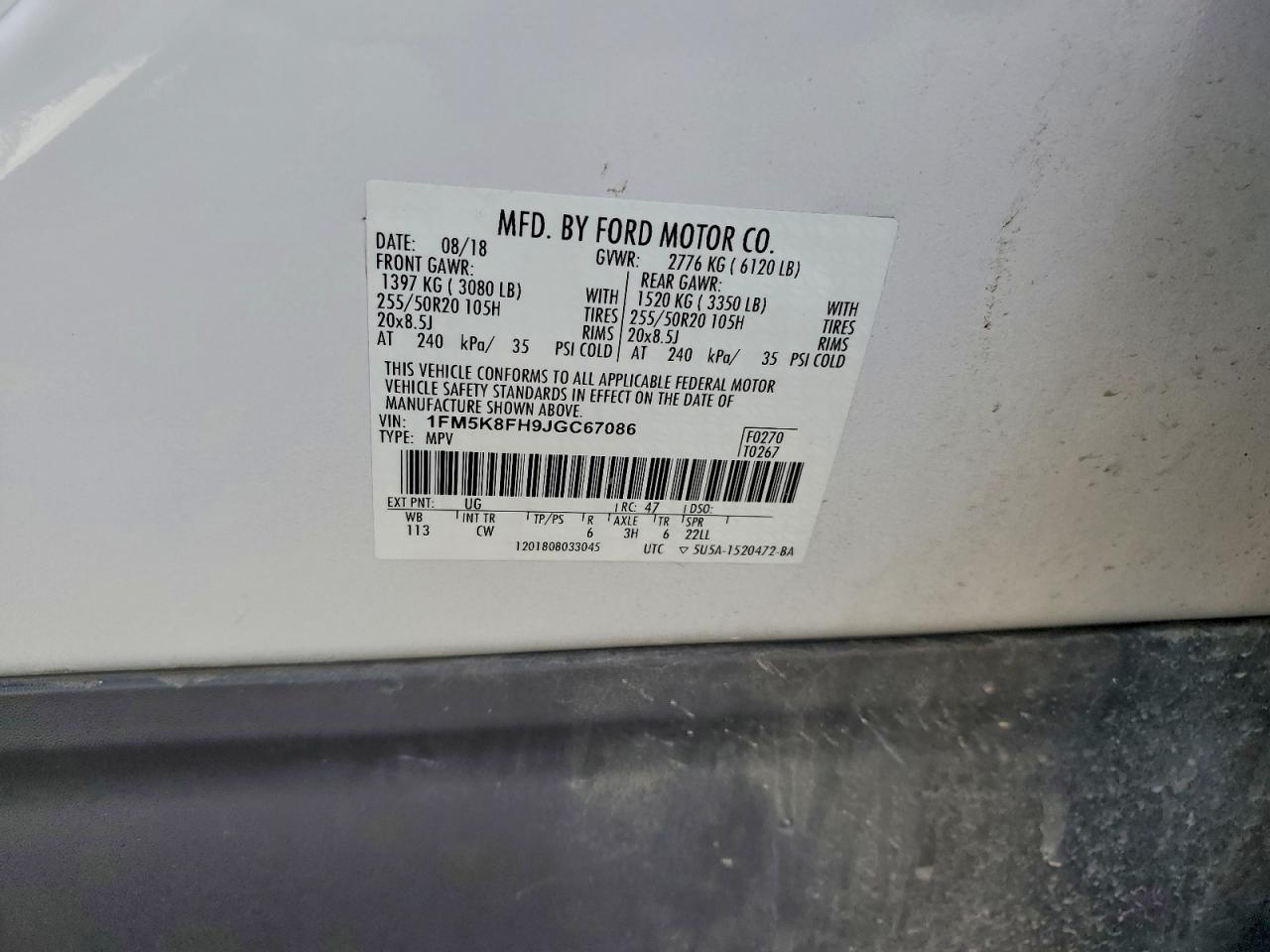 2018 FORD EXPLORER LIMITED photo 13