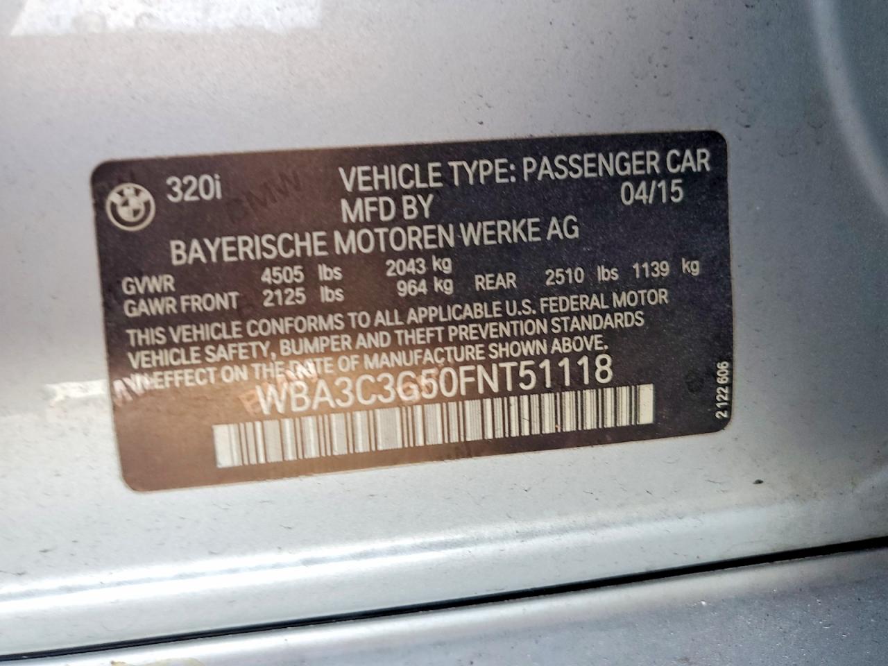 2015 BMW 320 I XDRIVE photo 13